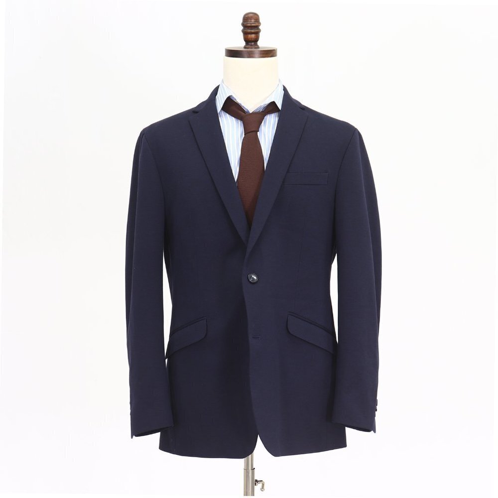 Kenneth Cole 44L Navy Solid 2-Button Sport Coat Blazer Jacket P494